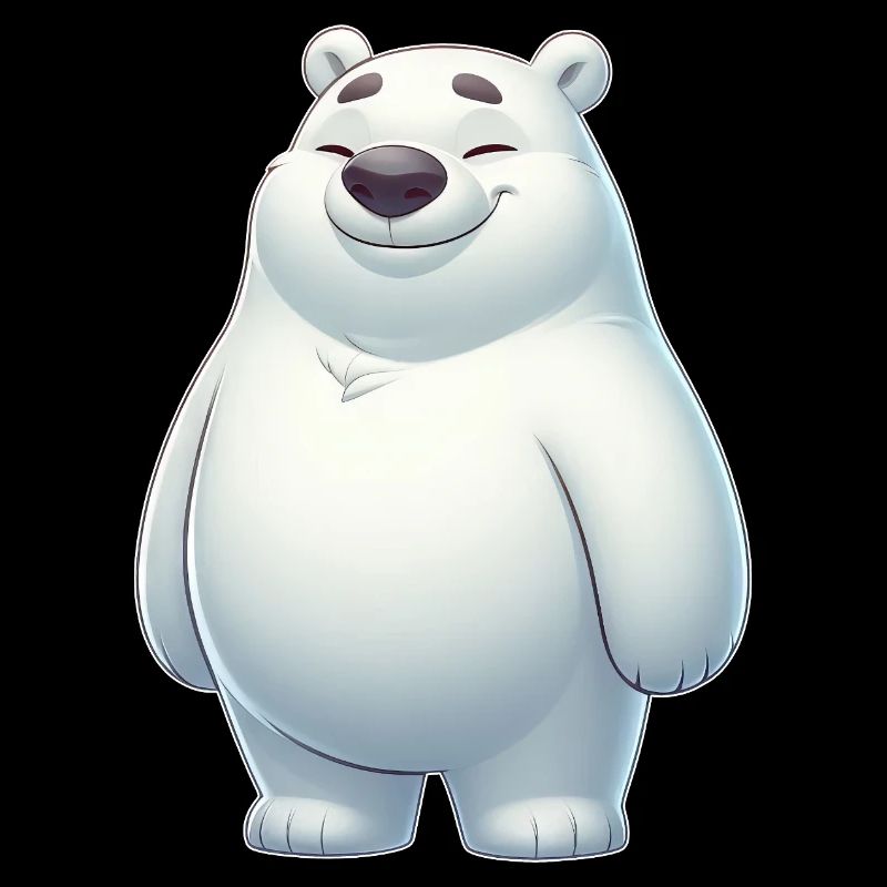 Süßer Eisbär Cartoon Glücklich Entspannt