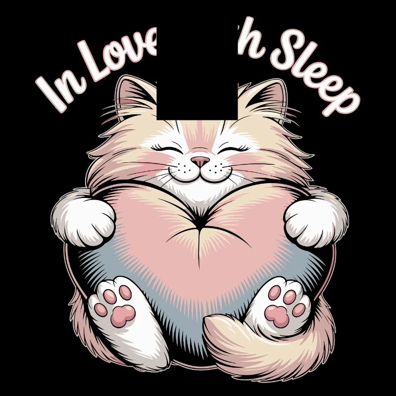 Conception de chat mignon avec coeur