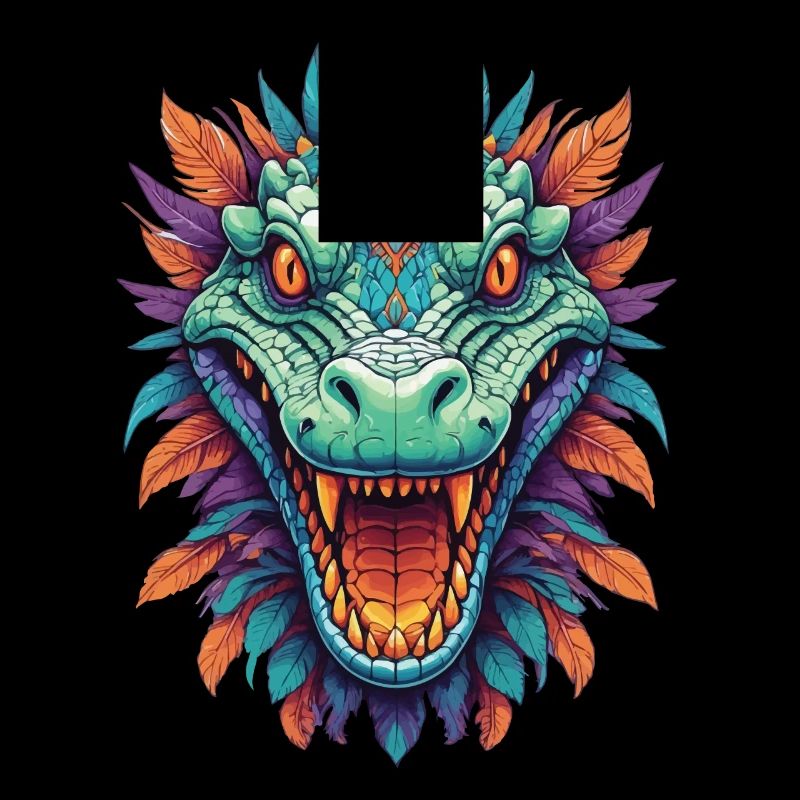 Krokodil Mandala Tiergeist Traumfänger Design