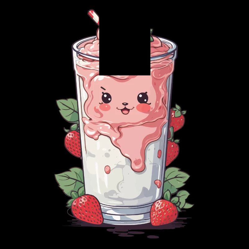 Fraises Mignon Milkshake Kawaii Fun
