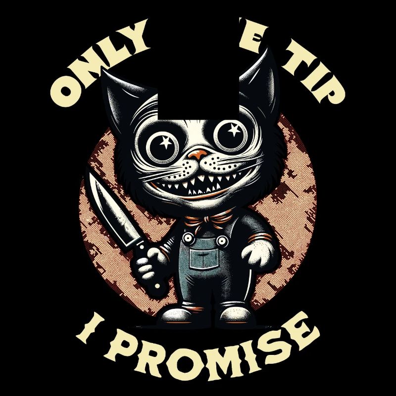 Lustiger Katzen Spruch only The Tip Psycho Katze