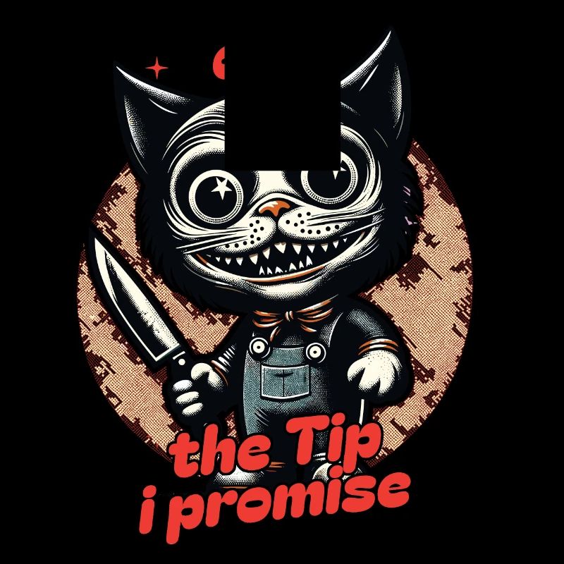Lustiger Katzen Spruch only The Tip Psycho Katze