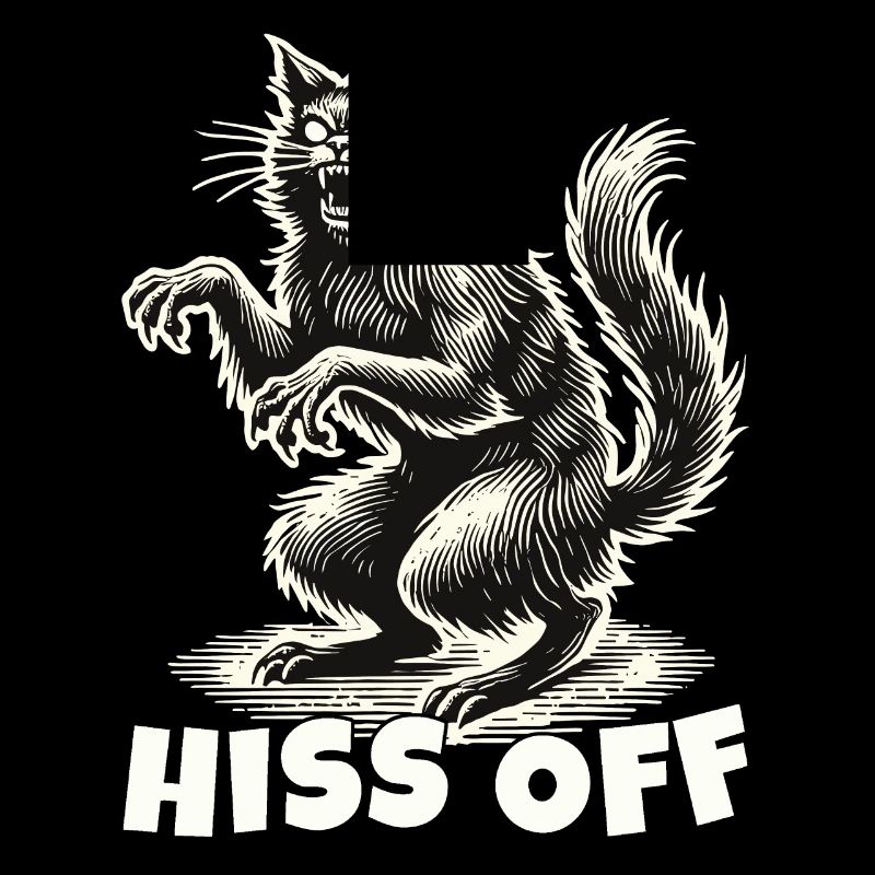 Déclaration effrayante de chat sifflant