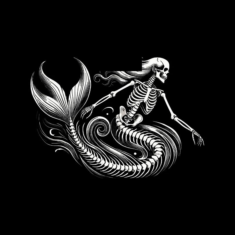 Squelette Sirène Art Mystique