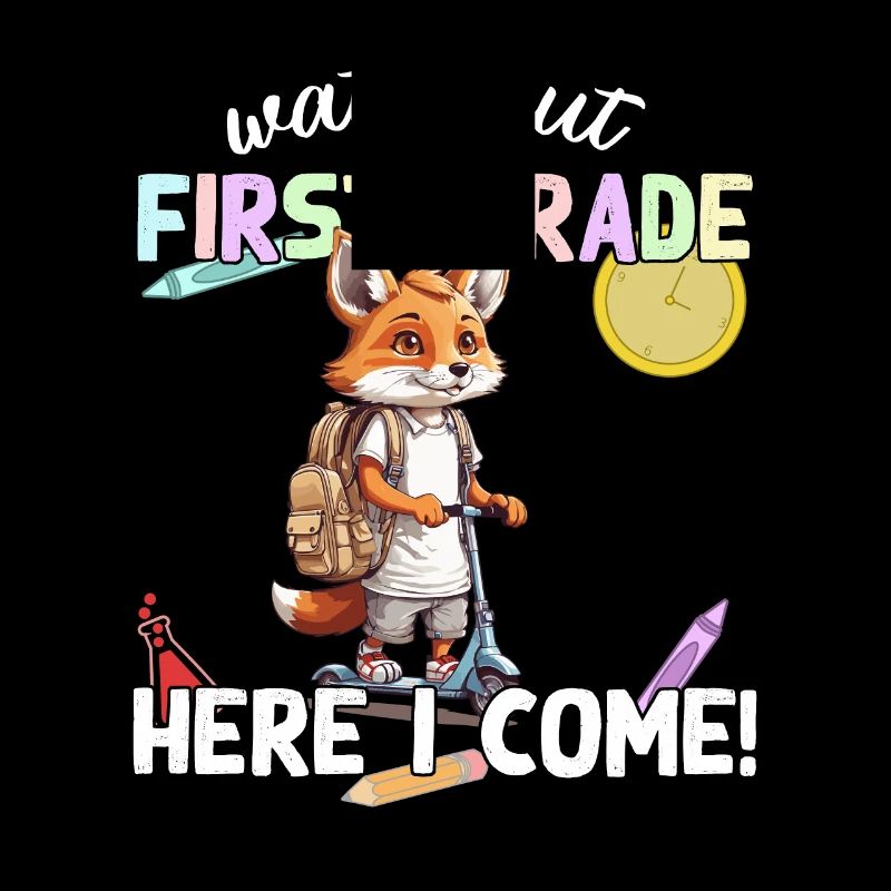 Fuchs Erster Schultag mit Roller Lustiger Spruch