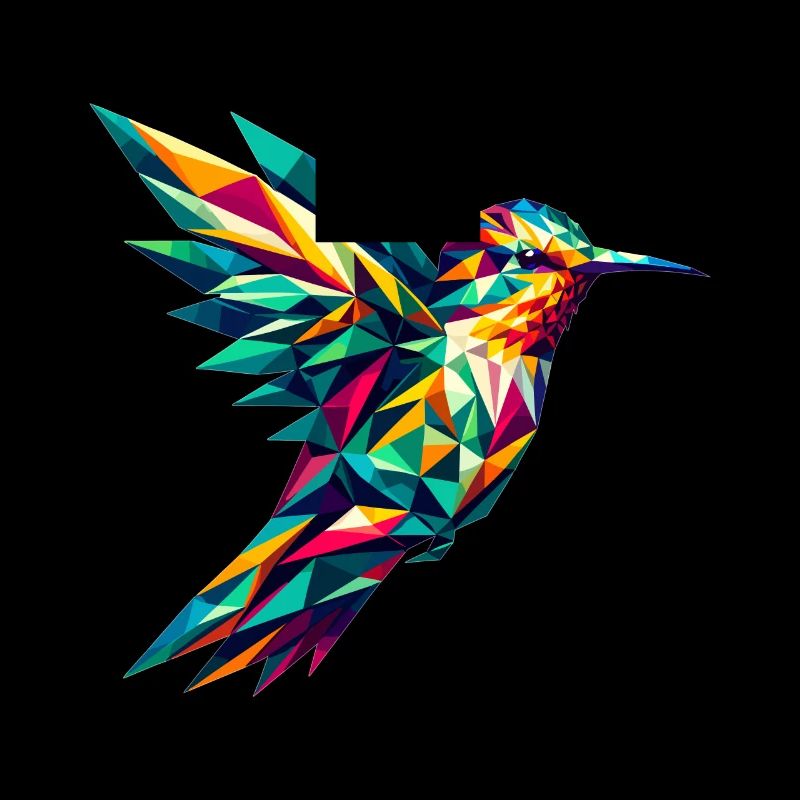 Colibri dans la représentation polygonale
