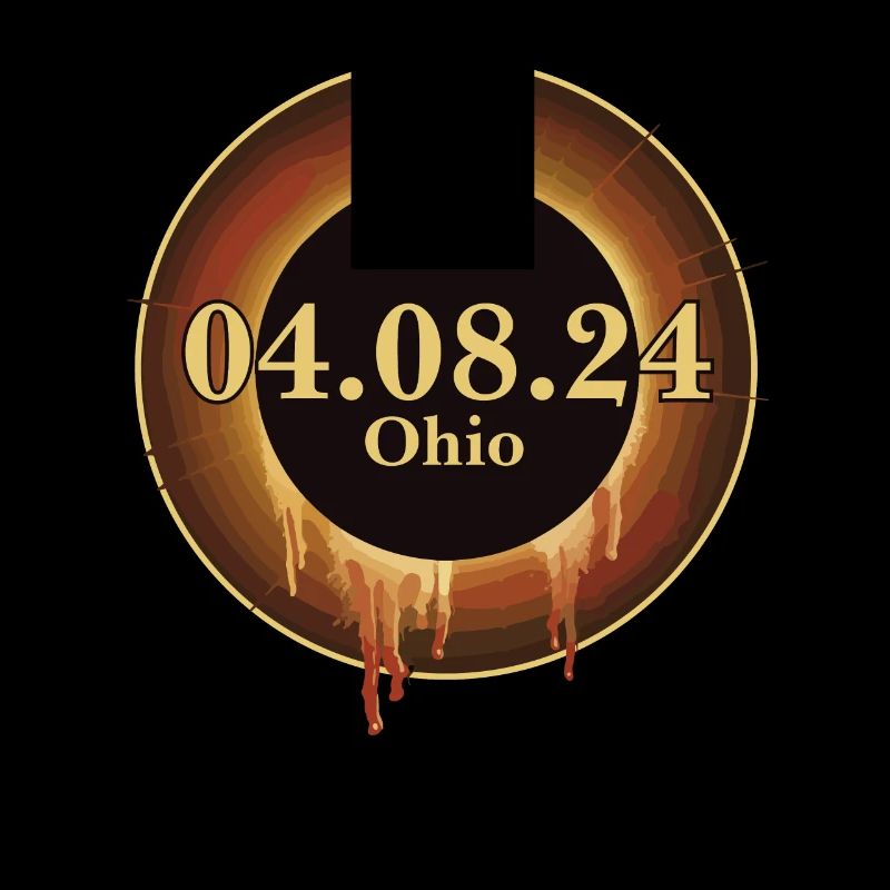 Trajectoire de l’éclipse solaire totale de la totalité Ohio 8 avril