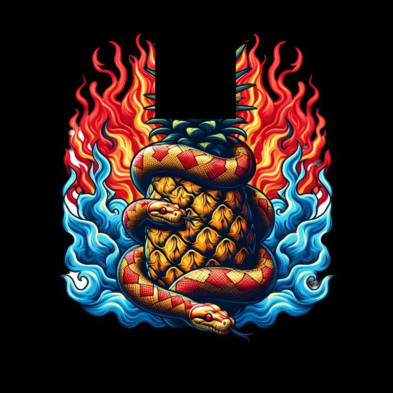 Snake around a pineapple