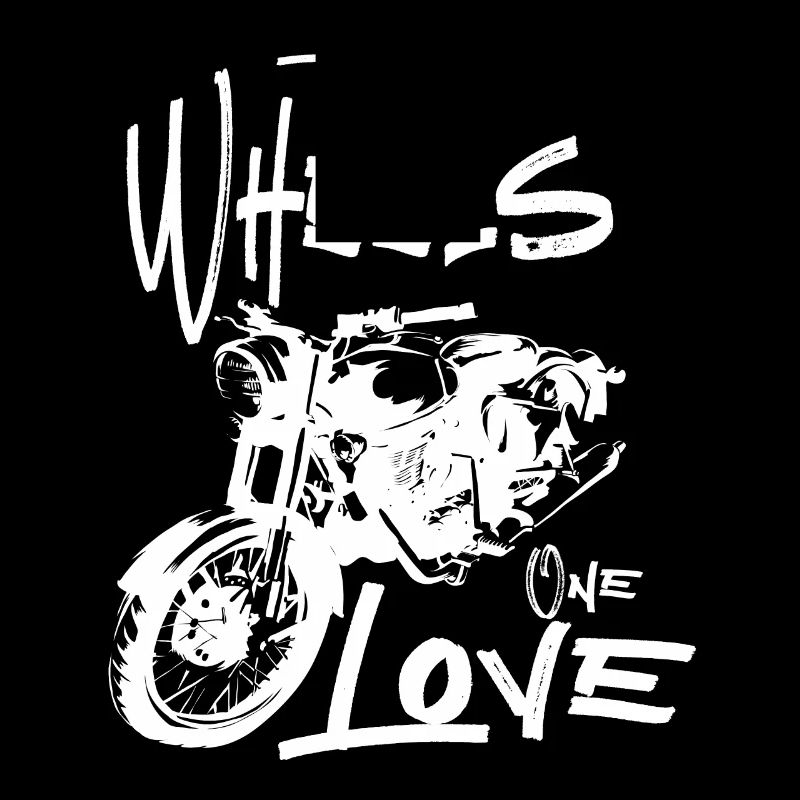 Two Wheels One Love Motorrad Biker Motorradfahrer