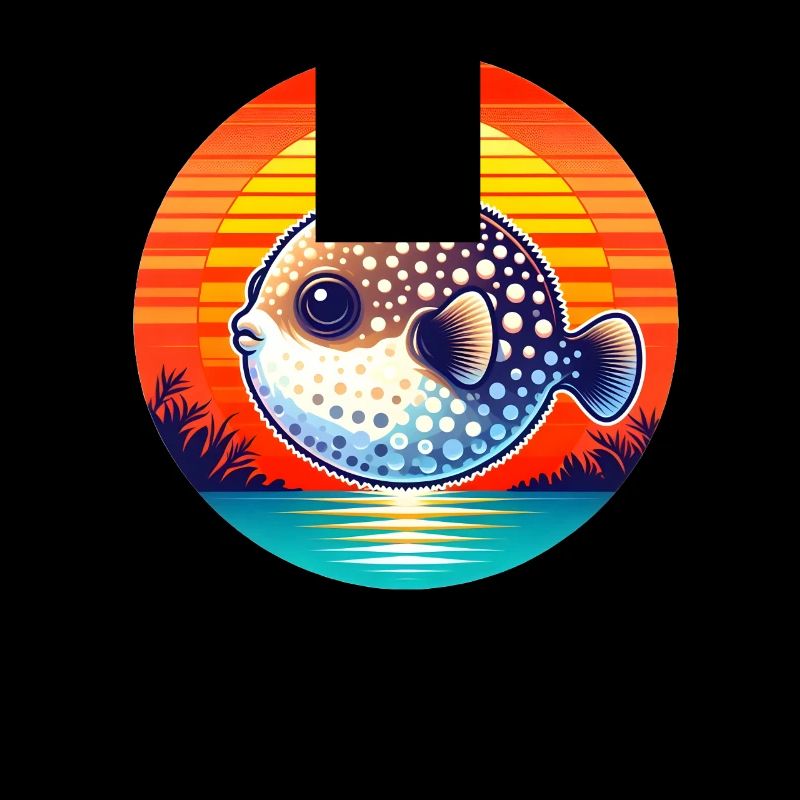 Poisson-globe au coucher du soleil