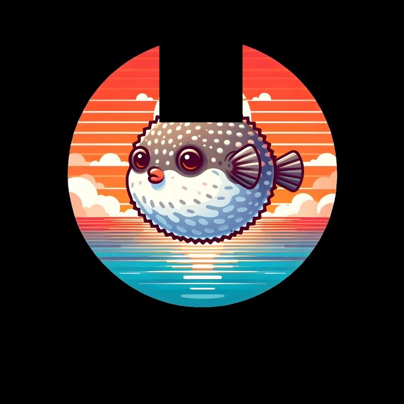 Poisson-globe au coucher du soleil