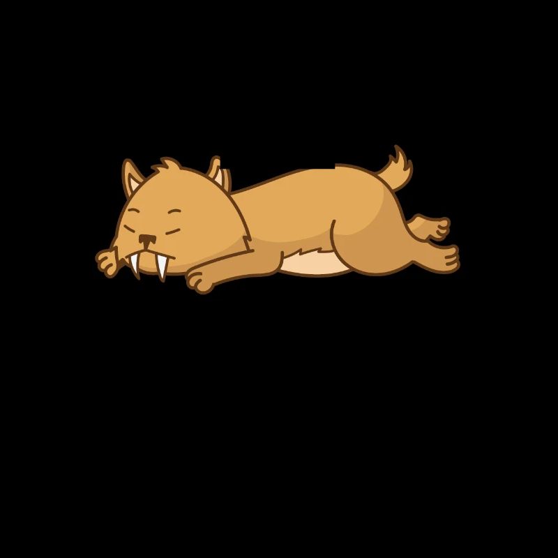 Saber-toothed tiger sleeping wildcat predator