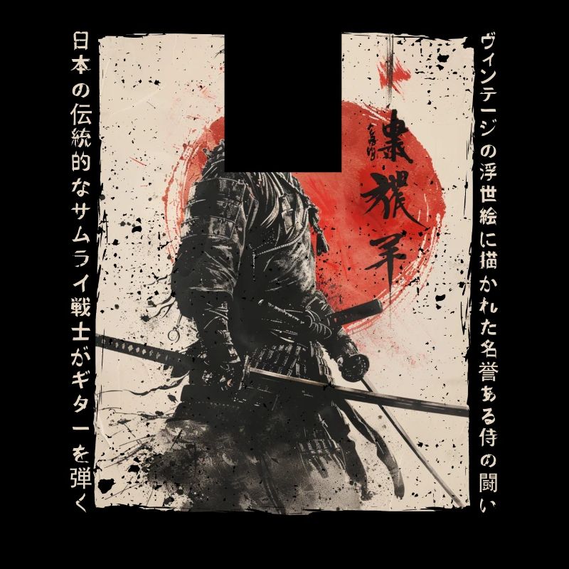 Samurai Kämpfer - Japanisches Ukiyo-e Kunstwerk