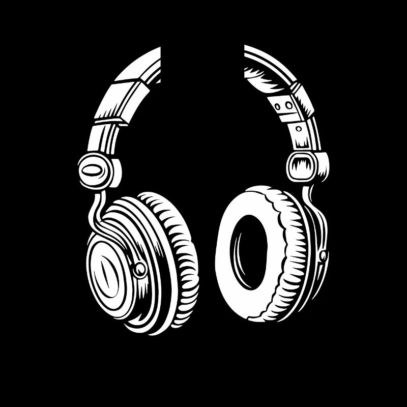 Chat mignon avec des écouteurs - écouter de la musique