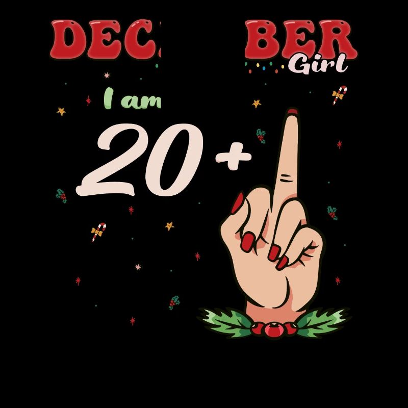 Dezember Mädchen 20 + Mittelfinger | 21. Geburtstag