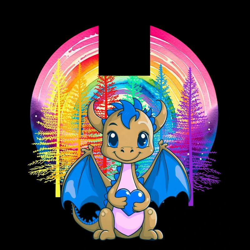Regenbogen Drache Drachen Kinder Kind