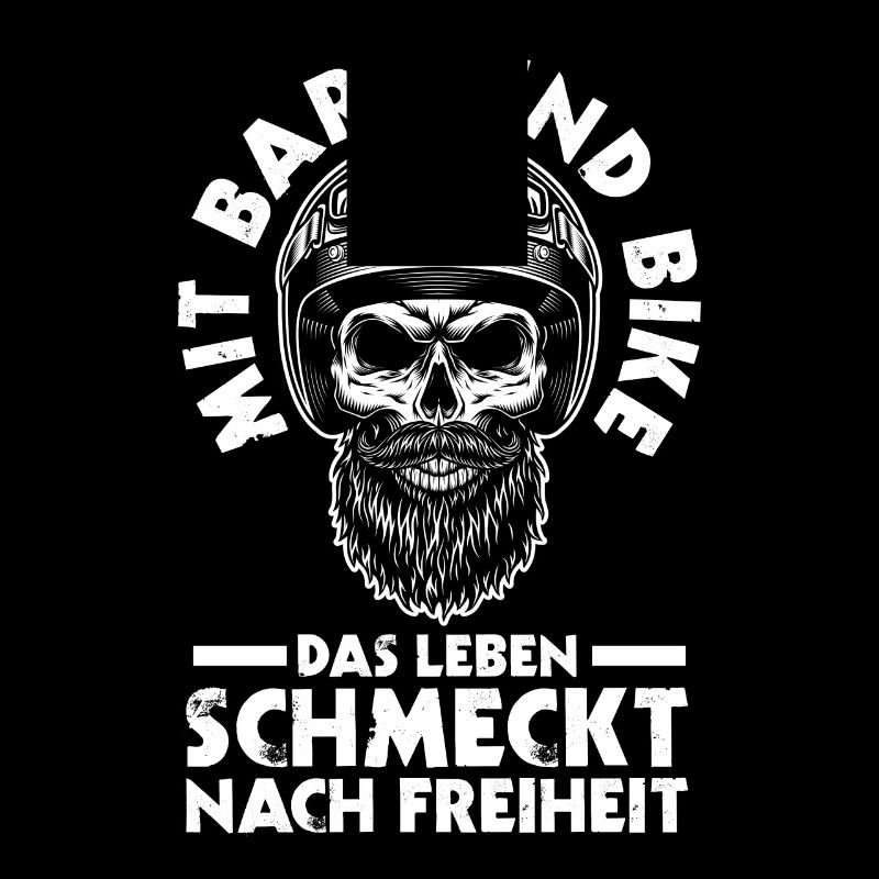 Bärtiger Biker Bartträger Motorradfahrer Motorrad