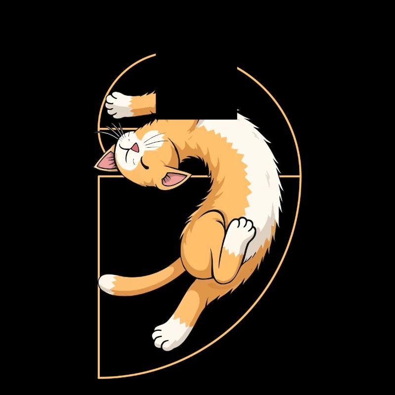 Fibonacci Spiral Cat