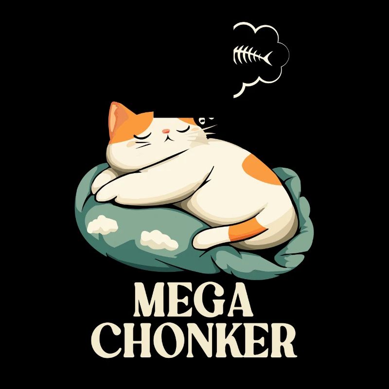 Mega Chonker Cat Thought Bubble Fish