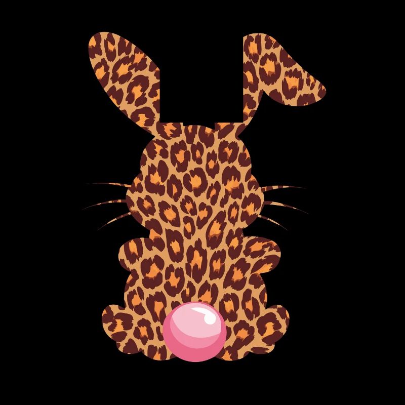 Lapin à imprimé léopard avec bulle rose
