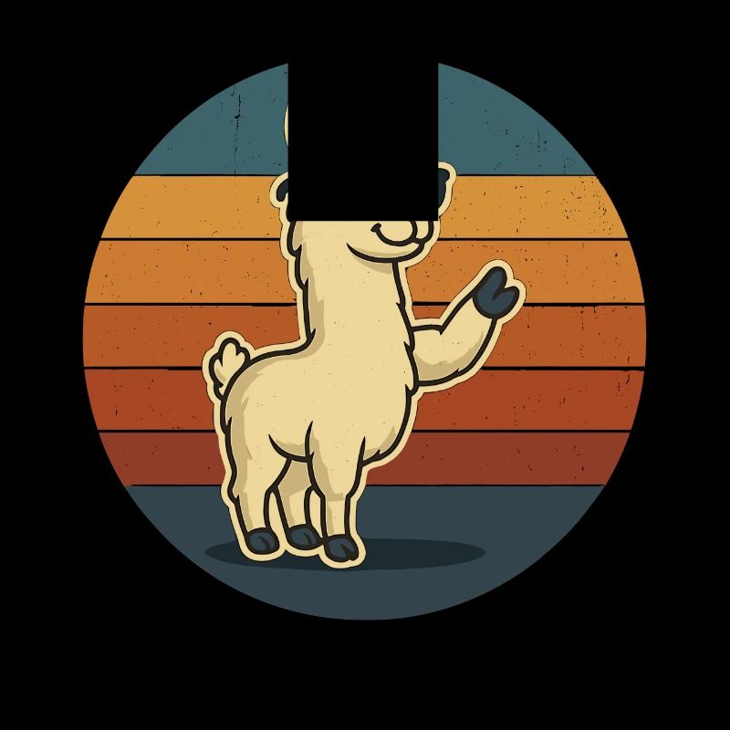 Cool llama with sunglasses and peace