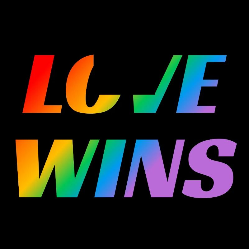 Liebe gewinnt LGBT Regenbogen Text Gay Pride
