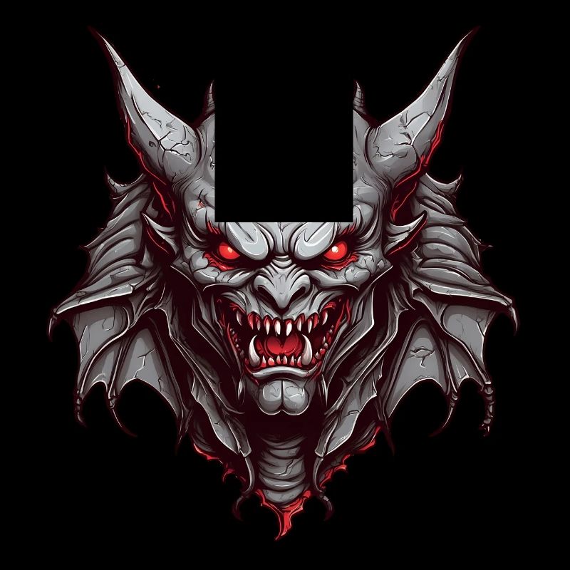 Evil demonic devil with red eyes