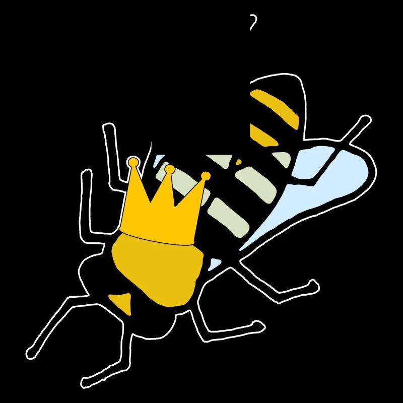 Queen bee with crown