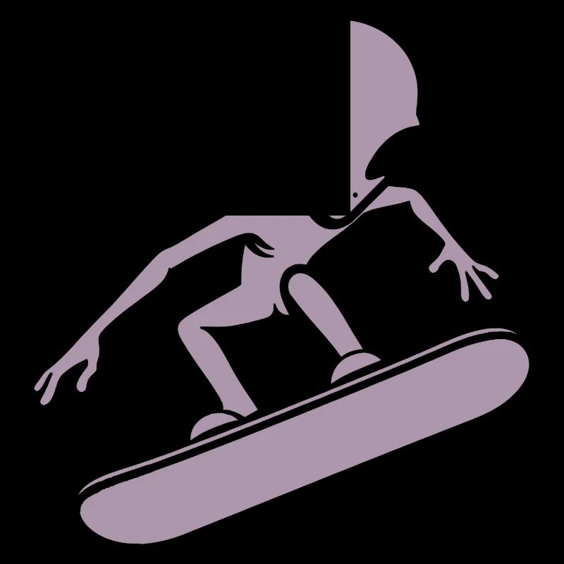 Minimalist design: Alien snowboarder