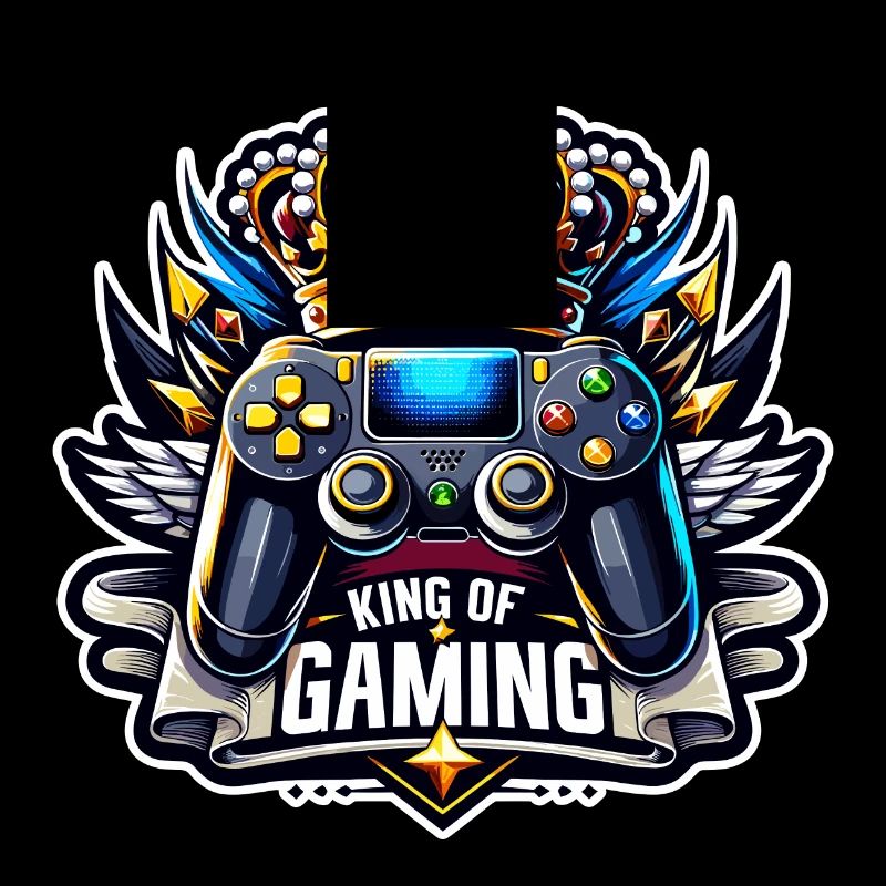 King of Gaming - Controller und Krone Illustration