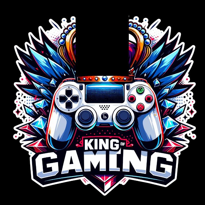 King of Gaming - Controller und Krone Illustration