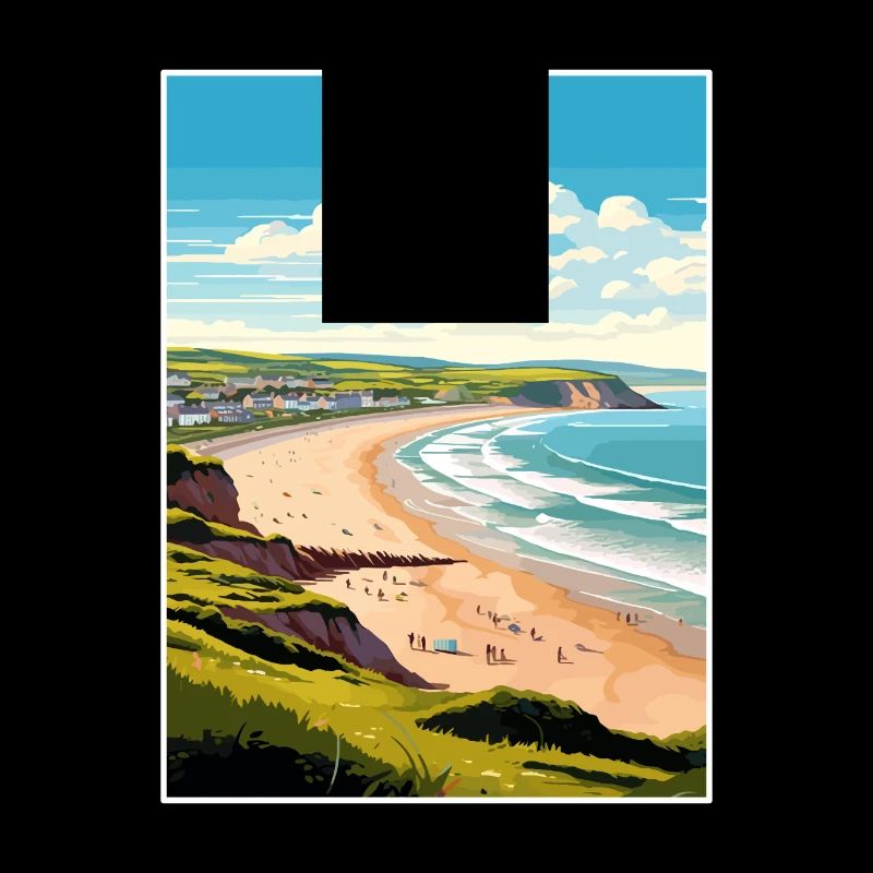 Woolacombe Devon Vintage Reiseposter Souvenir
