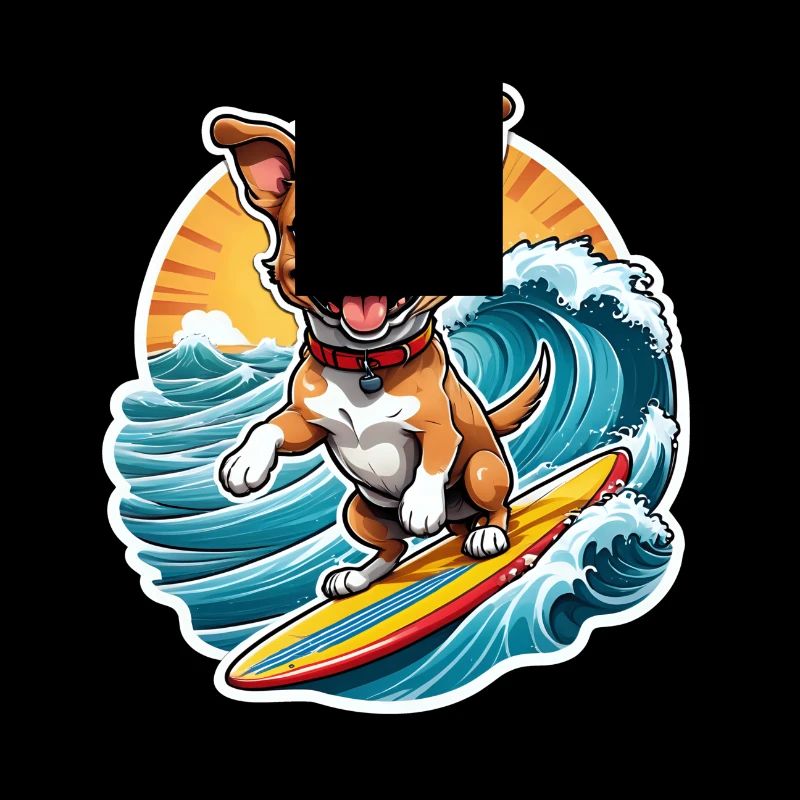 Happy Surfing Dog