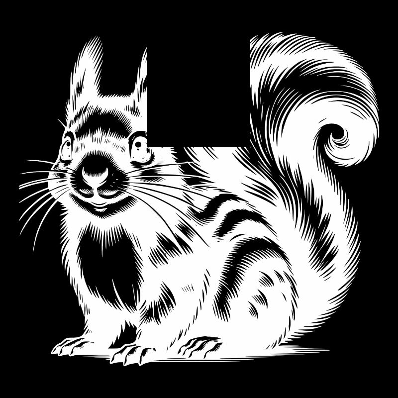 Realistic Squirrel Tattoo Drawing