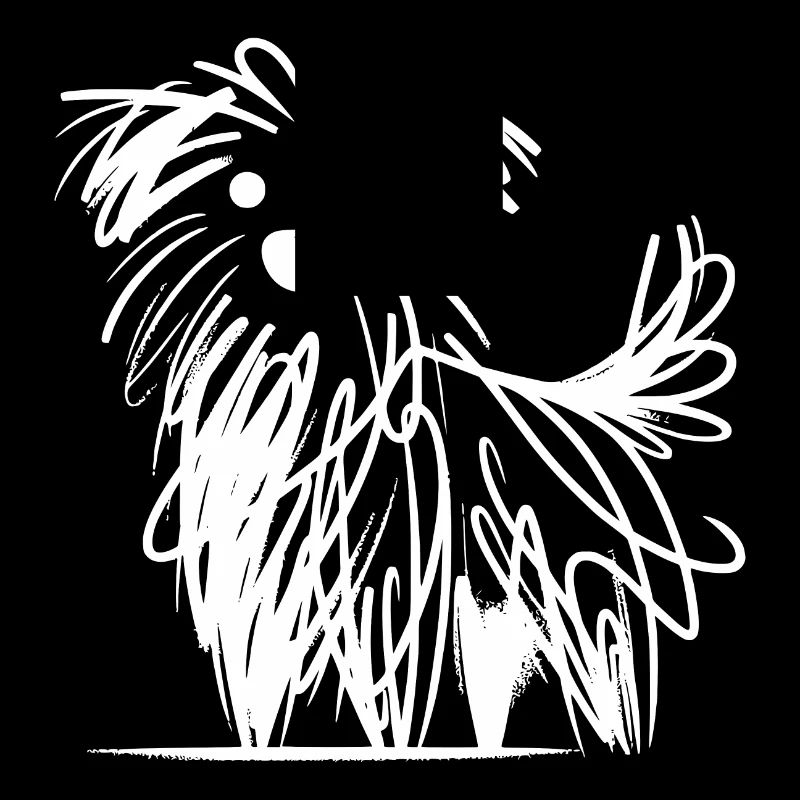 Minimalist Dog Sketch in Chaotic Lines