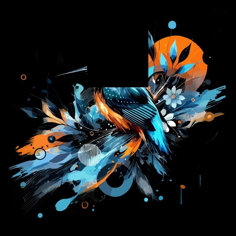 Martin pécheur, aquarelle coloré,oiseau