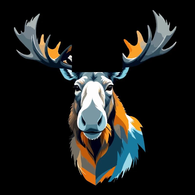 Elch-Vektor-Kunst mit lebendiger Farbillustration