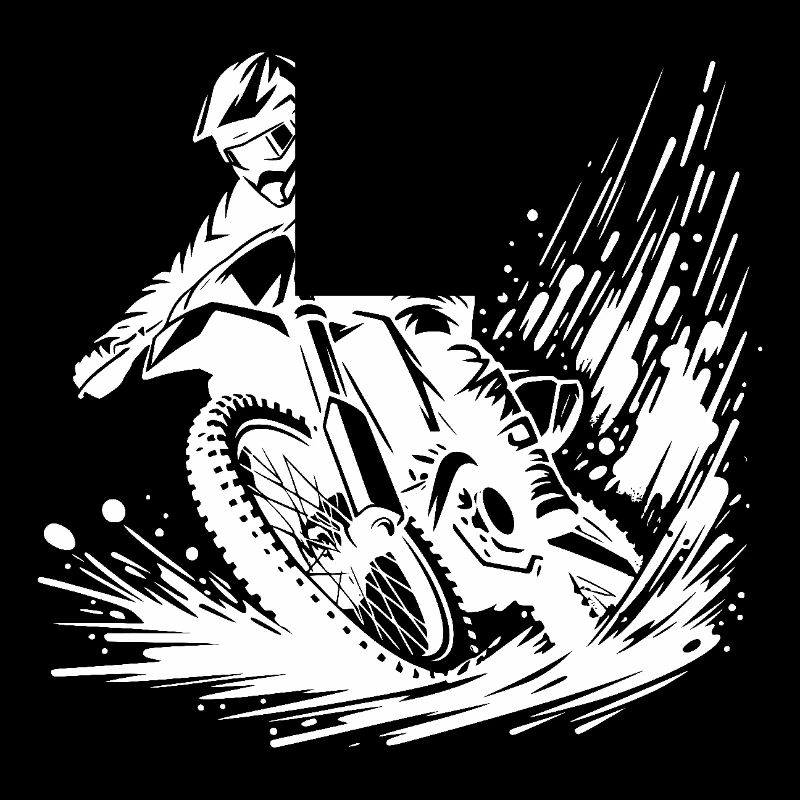 Pilote de motocross rapide dans la boue