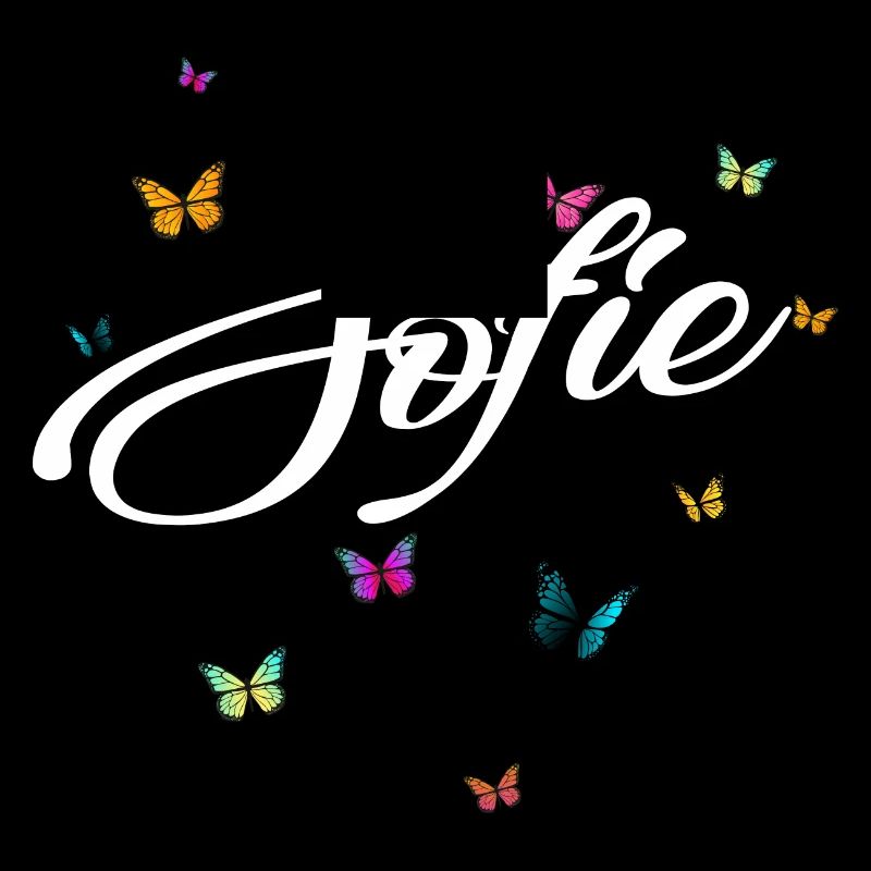 SOFIE - Mädchen Name mit bunten Schmetterlingen