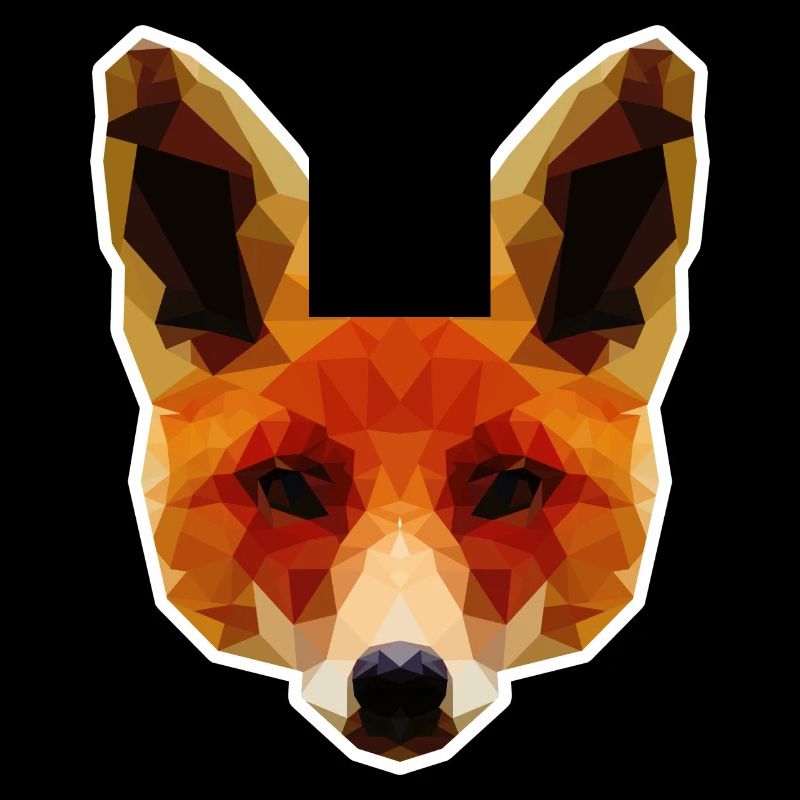 Orange Polygonal Fox