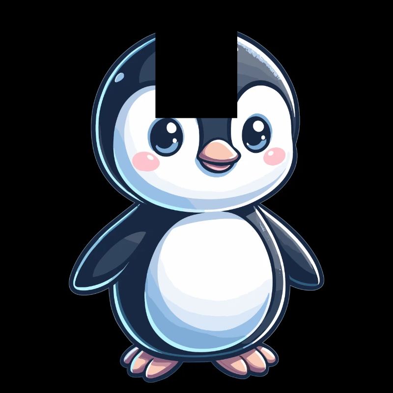 kindlich gestalteter Pinguin