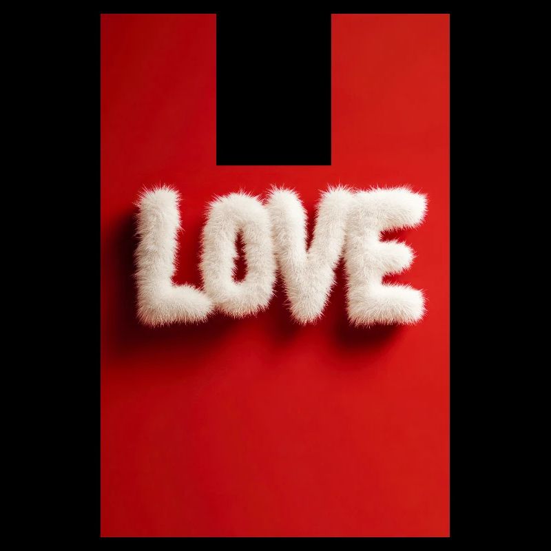 Furry LOVE on Red Background