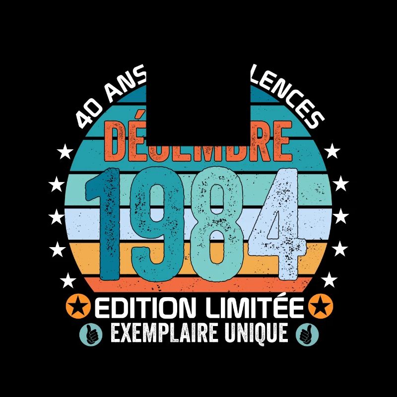 40e anniversaire Décembre 1984 idée Cadeau 40 ans