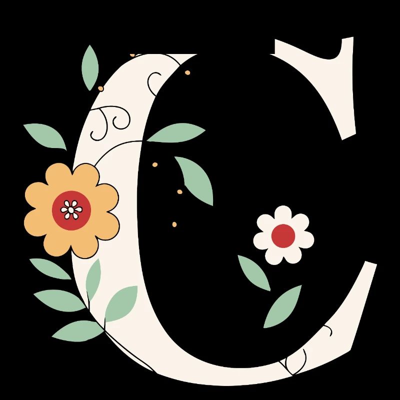 Lettre C Monogramme Rétro