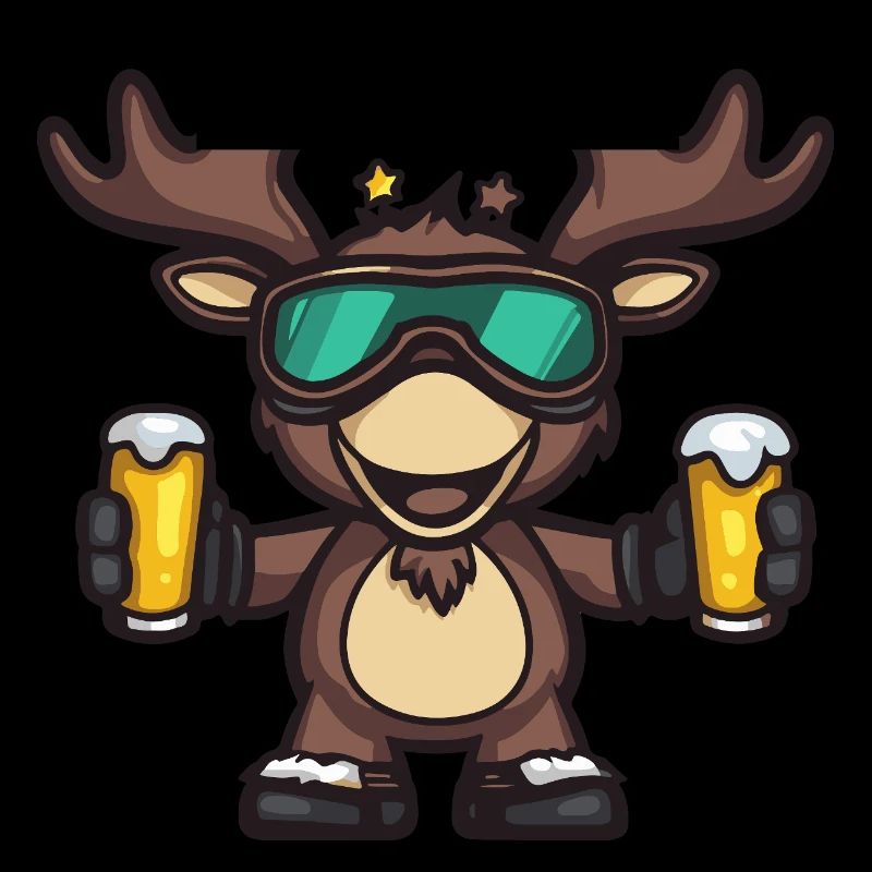 Elch Apres Ski Bier Comic