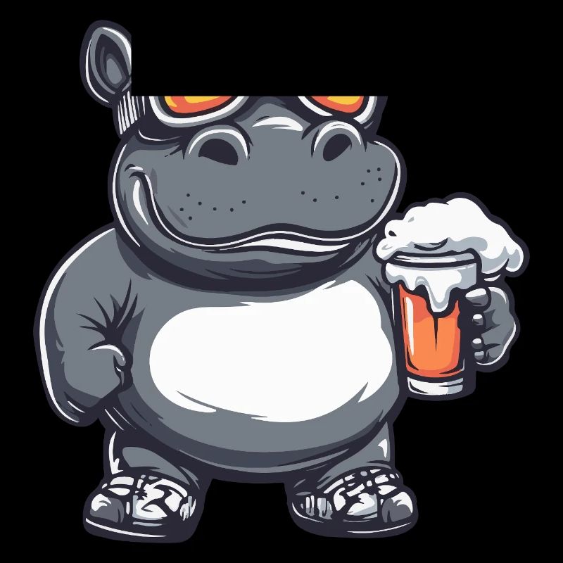 Nilpferd Apres Ski Bier Comic