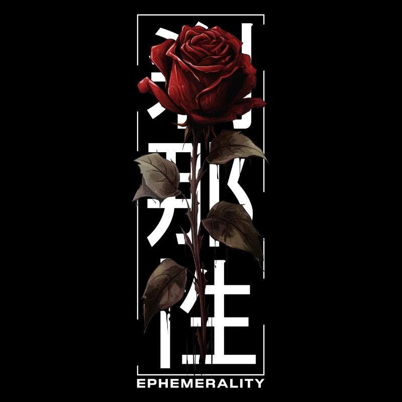 Ephemerality Rose Japanese Font Soft Grunge