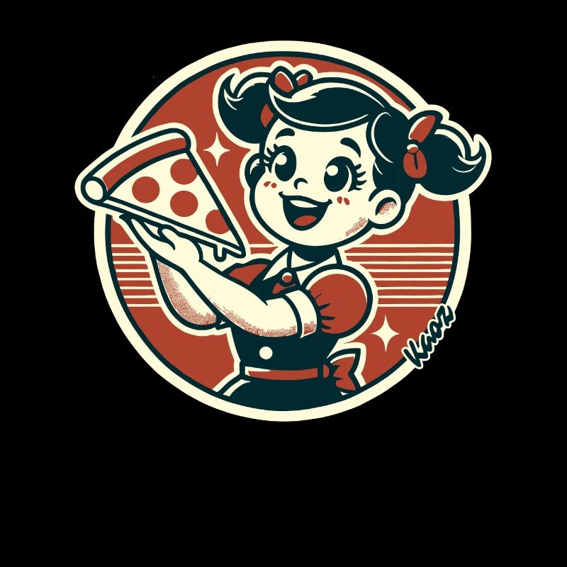 Kleines Mädchen mit Pizza