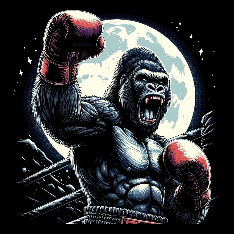 Gorilla Boxer Kämpfer Boxen Mond Geschenk