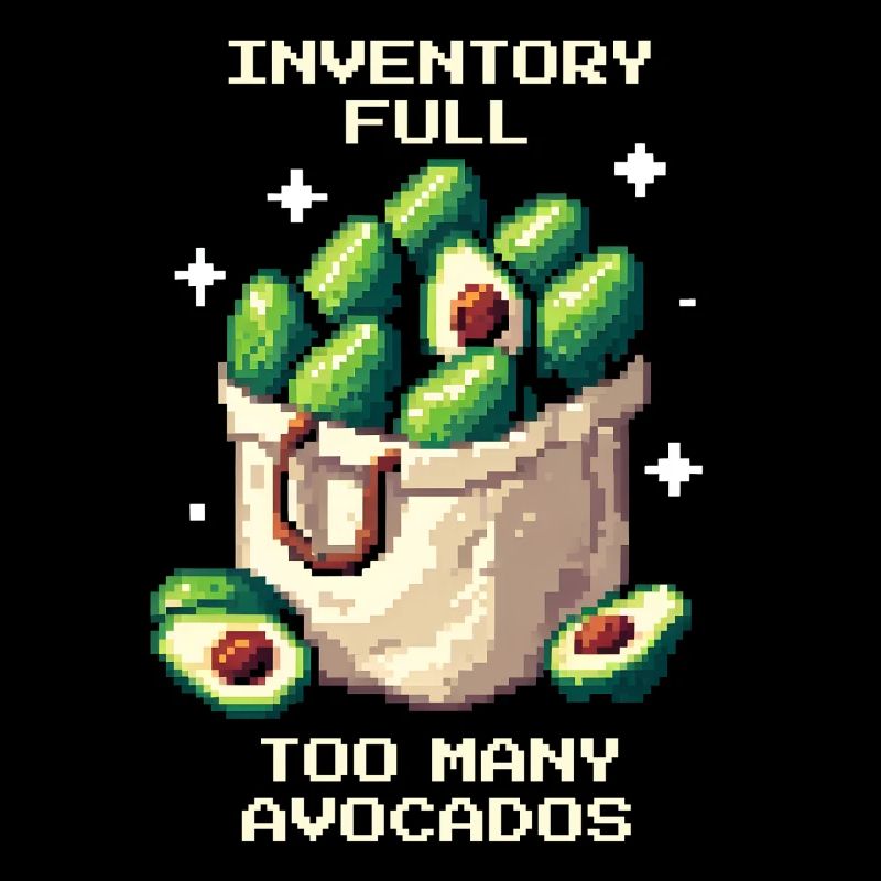 Inventaire plein | Surcharge d’avocat dans le style pixel